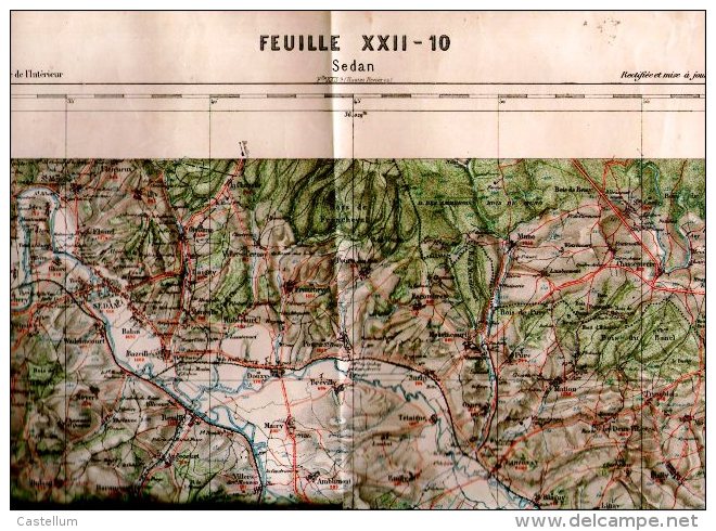 CARTE VICINAL DE FRANCE- SEDAN-FEUILLE XXII-10- 1883 - Cartes Géographiques