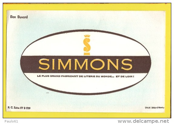 BUVARD : Literie SIMMONS - Textile & Vestimentaire