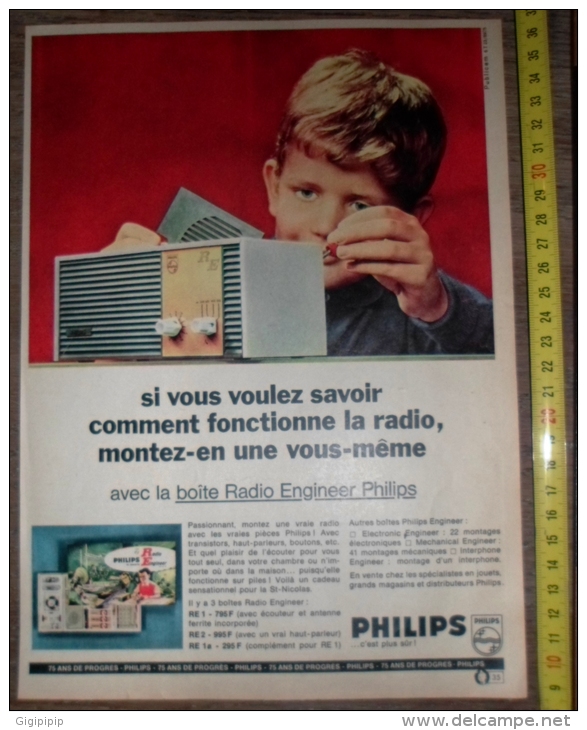 PUB PUBLICITE PHILIPS BOITE RADIO  ENGINEER - Collections