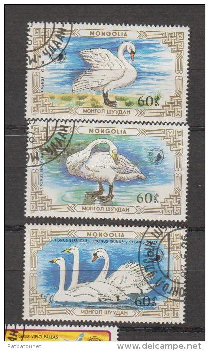 Mongolie YV 1519/1 O 1987 Cygne - Cygnes