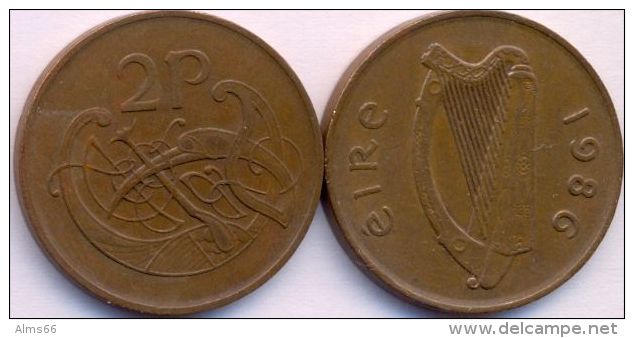 Ireland 2 Pence 1986 AXF - Irlande