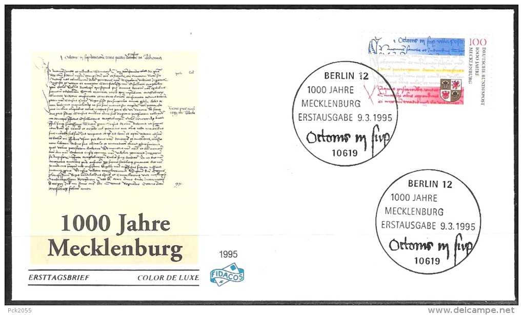 Bund FDC 1995 Nr.1782 1000 Jahre Mecklenburg ( D 1807 ) - Altri & Non Classificati