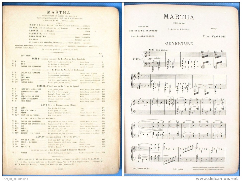 Partition Reliée De L’opéra « MARTHA »  De  Friedrich Von Flotow - Opern