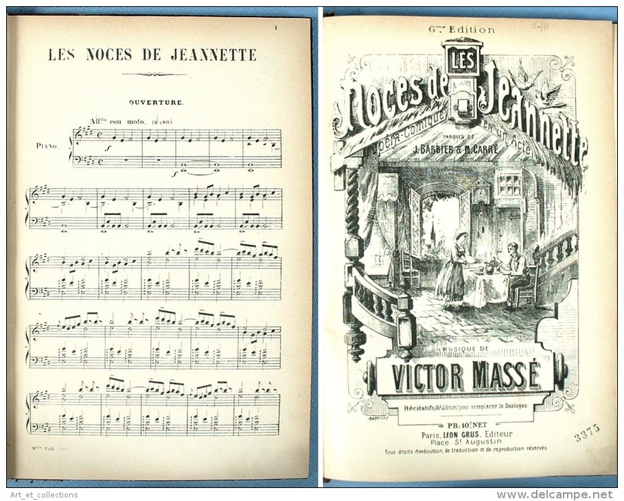 Partition Reliée De L’opéra «Les Noces De Jeannette» De Victor Massé - Opéra