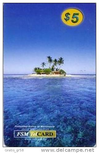 MICRONESIA - Remote Memory 5$ Card ,Island With Exotic Trees, Used - Micronésie