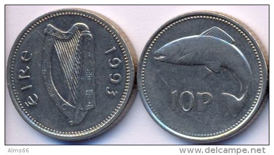 Ireland 10 Pence 1993 AUNC - Irlanda