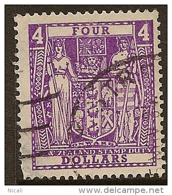 NZ 1967 $4- Arms SG F219 U #AL1361 - Fiscaux-postaux