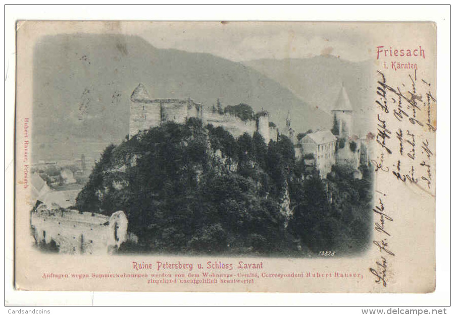 Friesach 1900gel - Ruine Petersberg Und Schloss Lavant - Friesach