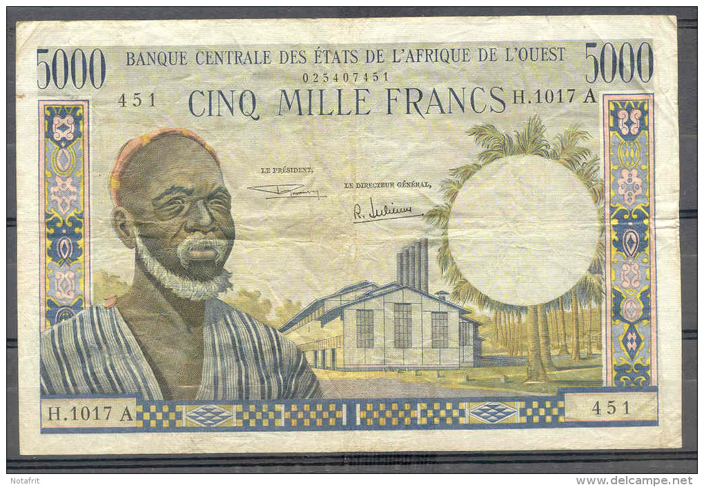 West African States A Ivory Coast   5000 Fr   Rare  VF - Autres - Afrique