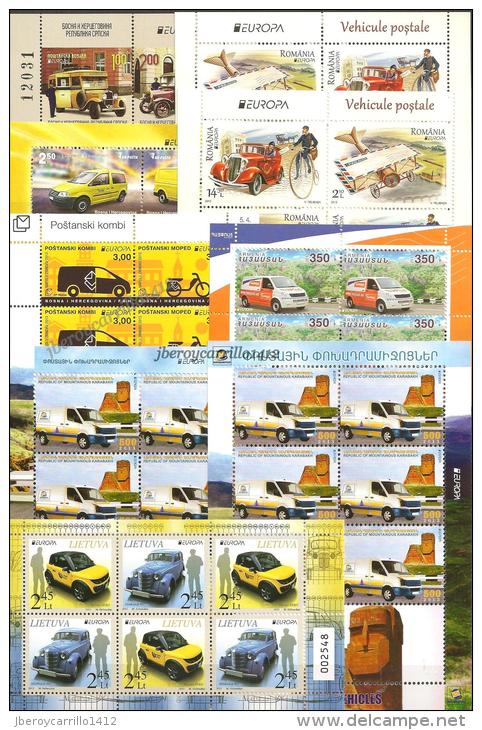 EUROPA 2013-“LOS VEHICULOS POSTALES"- COLECCIÓN  COMPLETÍSIMA: SELLOS+HOJITAS Y HOJAS BLOQUE-TEMÁ EMITIDO POR 64 PAISES - Sammlungen