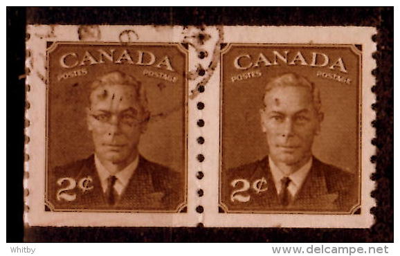 Canada 1950 2 Cent King George VI Issue #298 Coil Pair - Otros & Sin Clasificación