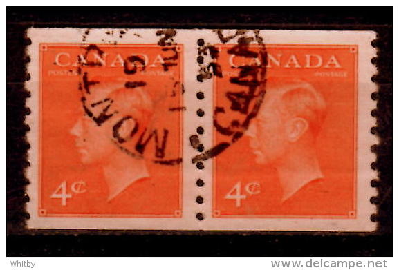 Canada 1951 4 Cent King George VI Issue #310 Coil Pair - Otros & Sin Clasificación