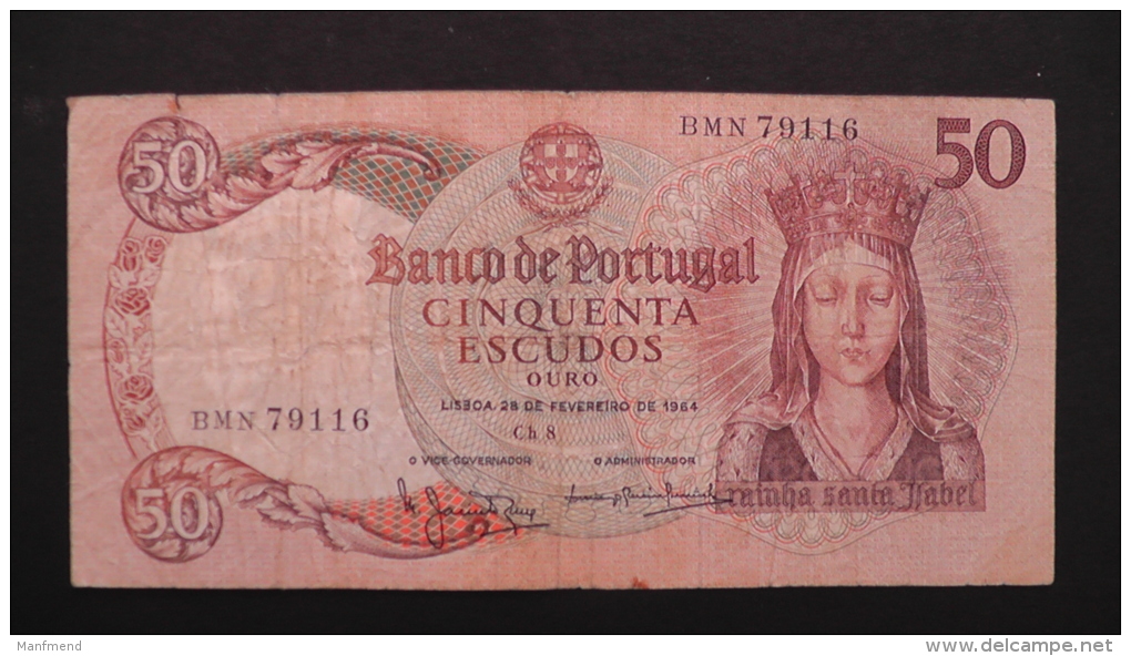 Portugal - 50 Escudos - 1964 - P 168 - VG - Look Scan - Portogallo