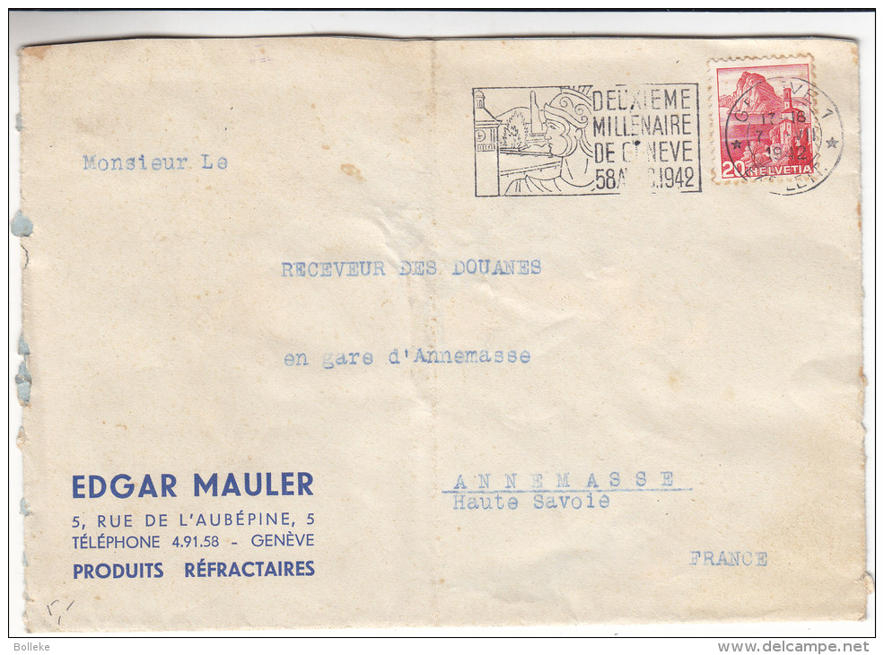 Soldat Romain - Suisse - Lettre De 1942 - Oblitération Spéciale - Storia Postale