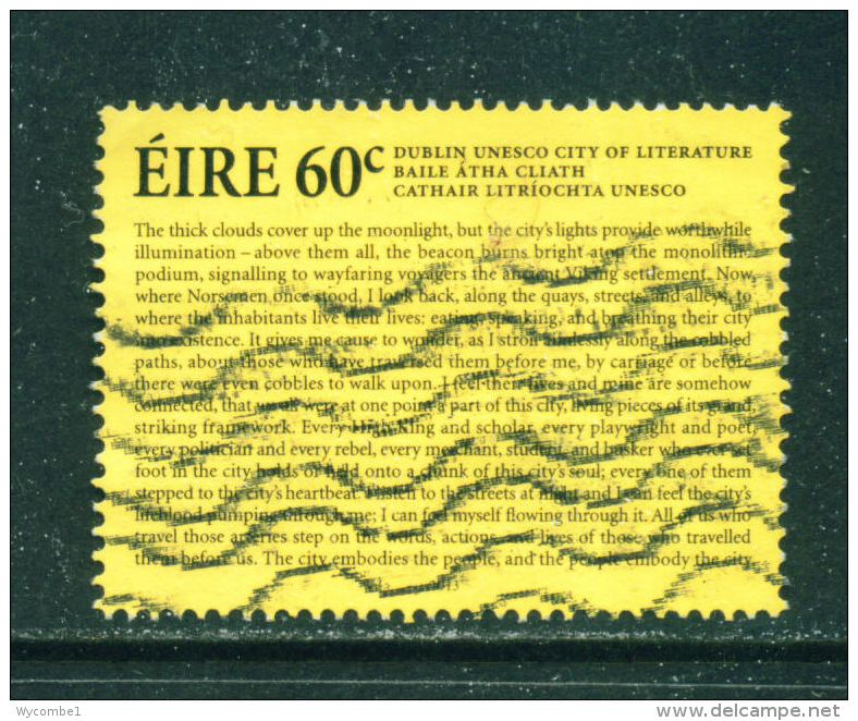 IRELAND - 2013  Dublin UNESCO City Of Lterature  60c  Used As Scan - Used Stamps