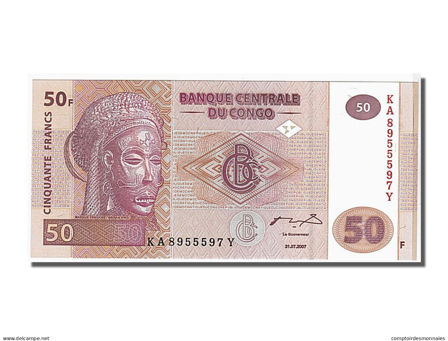 Billet, Congo Democratic Republic, 50 Francs, 2007, KM:97a, NEUF - Democratic Republic Of The Congo & Zaire