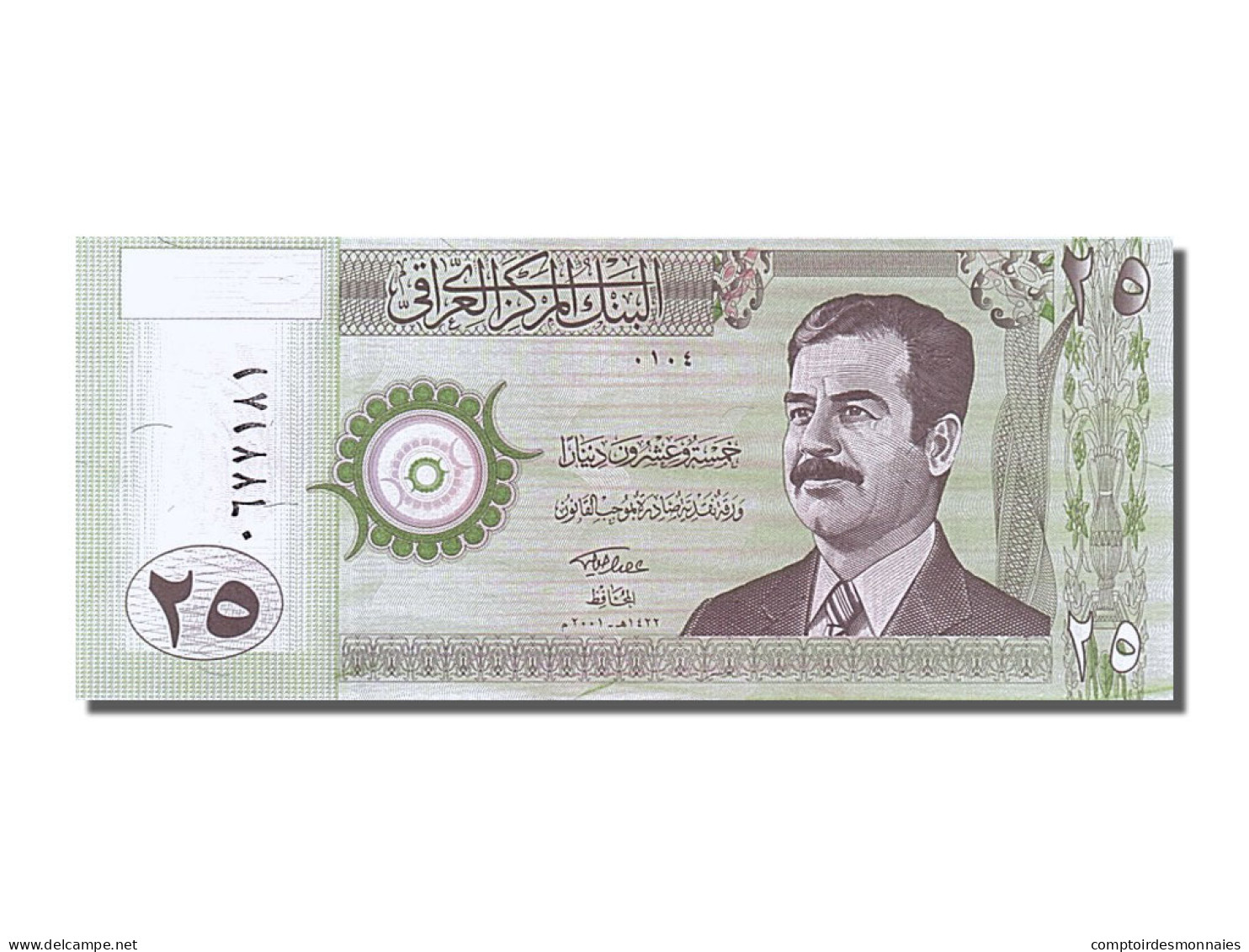 Billet, Iraq, 25 Dinars, 2001, NEUF - Irak