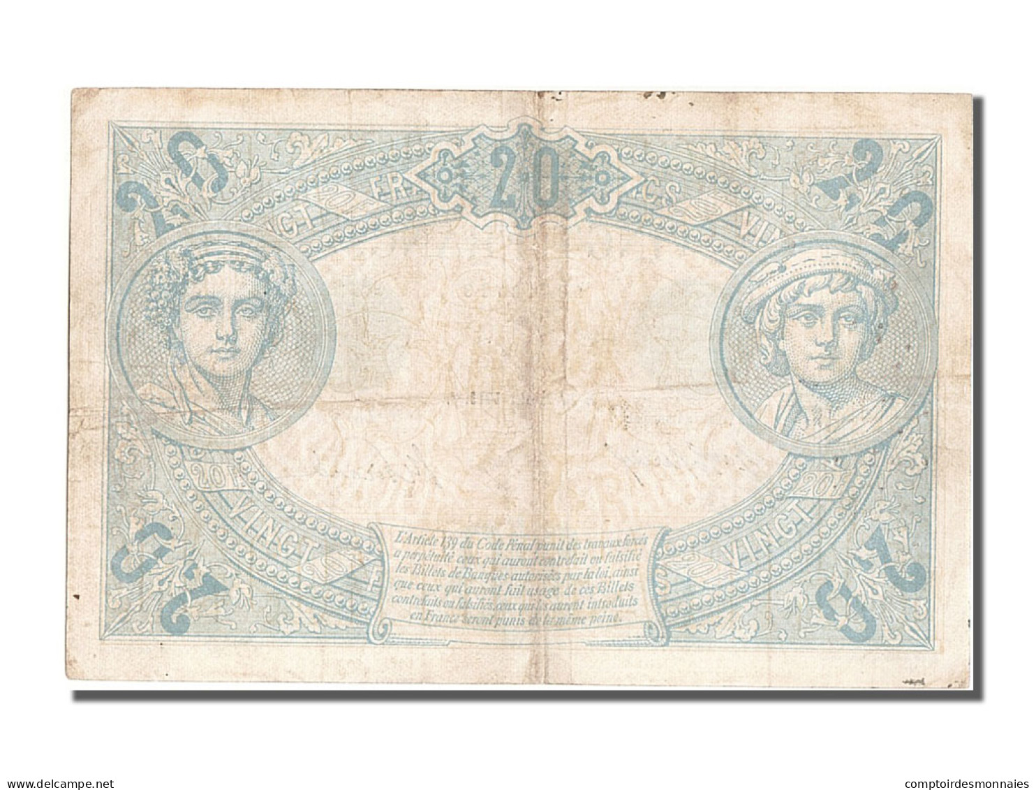 Billet, France, 20 Francs, 20 F 1905-1913 ''Bleu'', 1913, 1913-01-21, TTB+ - 20 F 1905-1913 ''Bleu''