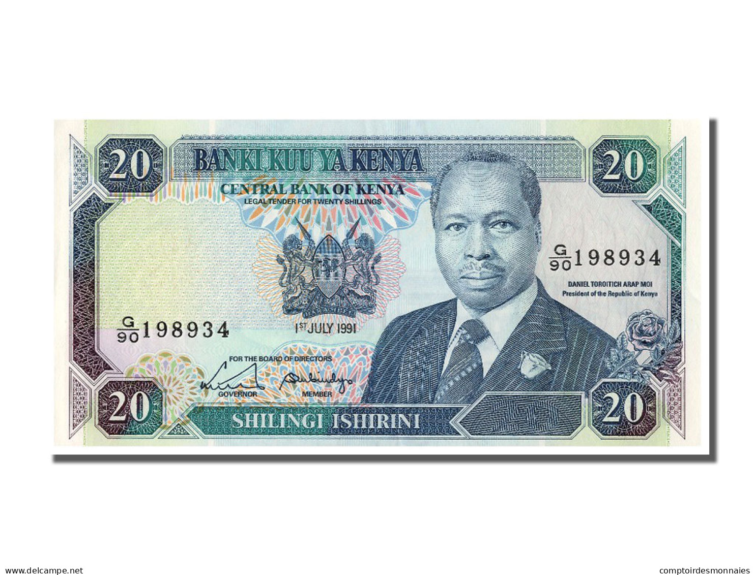 Billet, Kenya, 20 Shillings, 1991, 1991-07-01, SUP+ - Kenya