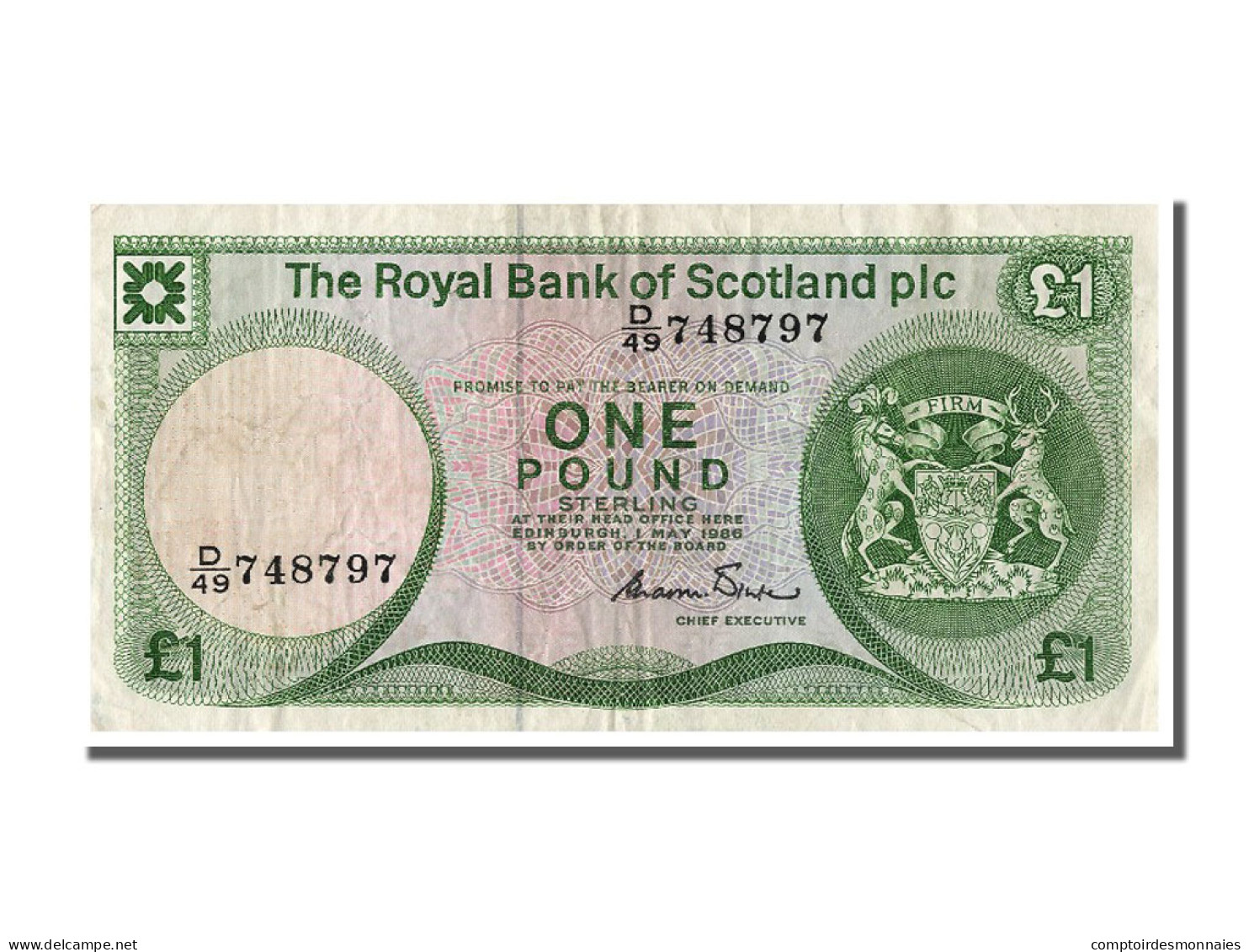 Billet, Scotland, 1 Pound, 1986, 1986-05-01, TTB - 1 Pound