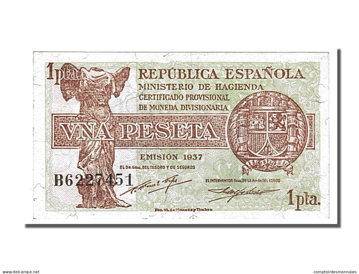 Billet, Espagne, 1 Peseta, 1937, SPL - 1-2 Peseten