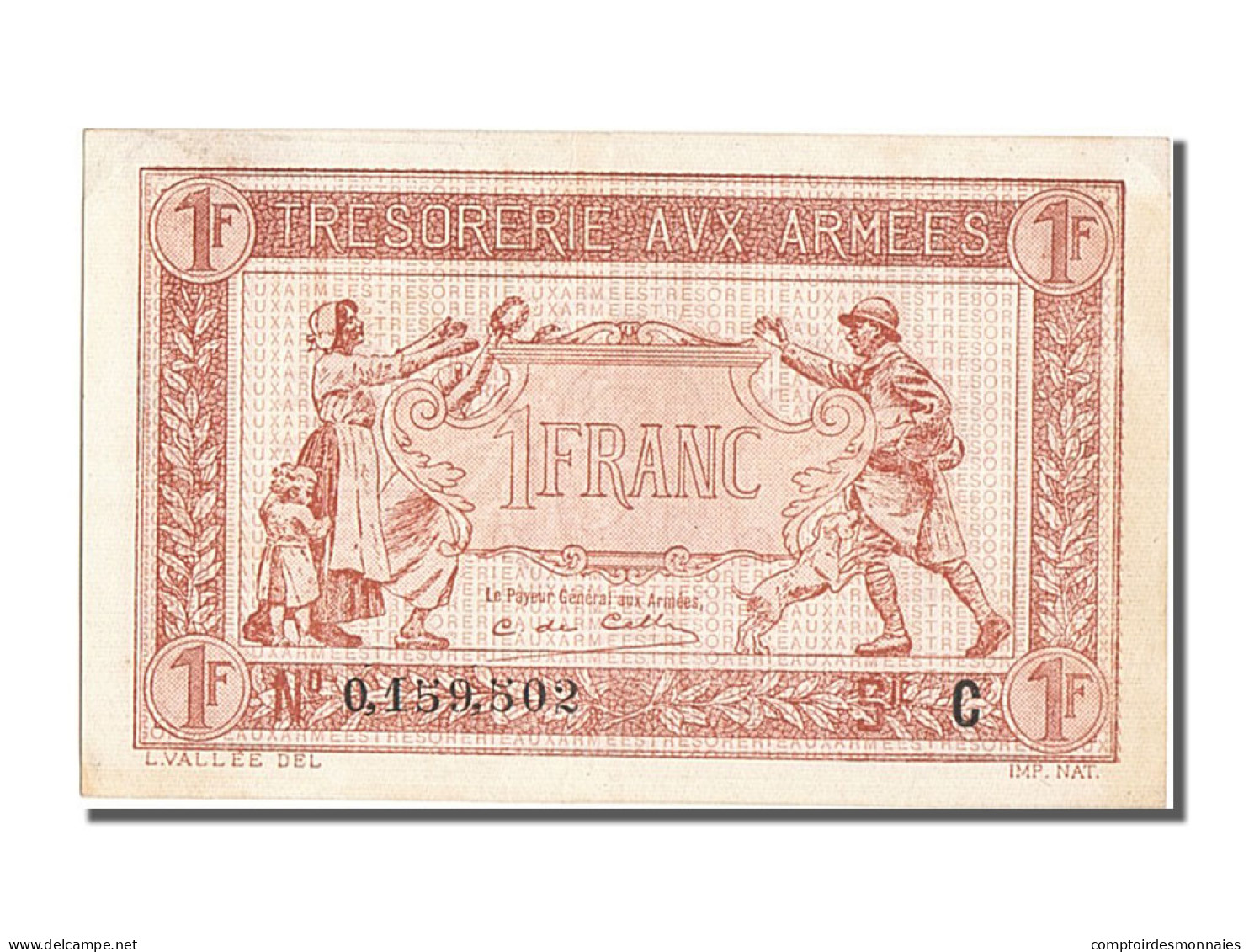 Billet, France, 1 Franc, 1917-1919 Army Treasury, 1917, SPL, Fayette:VF03.03 - 1917-1919 Trésorerie Aux Armées