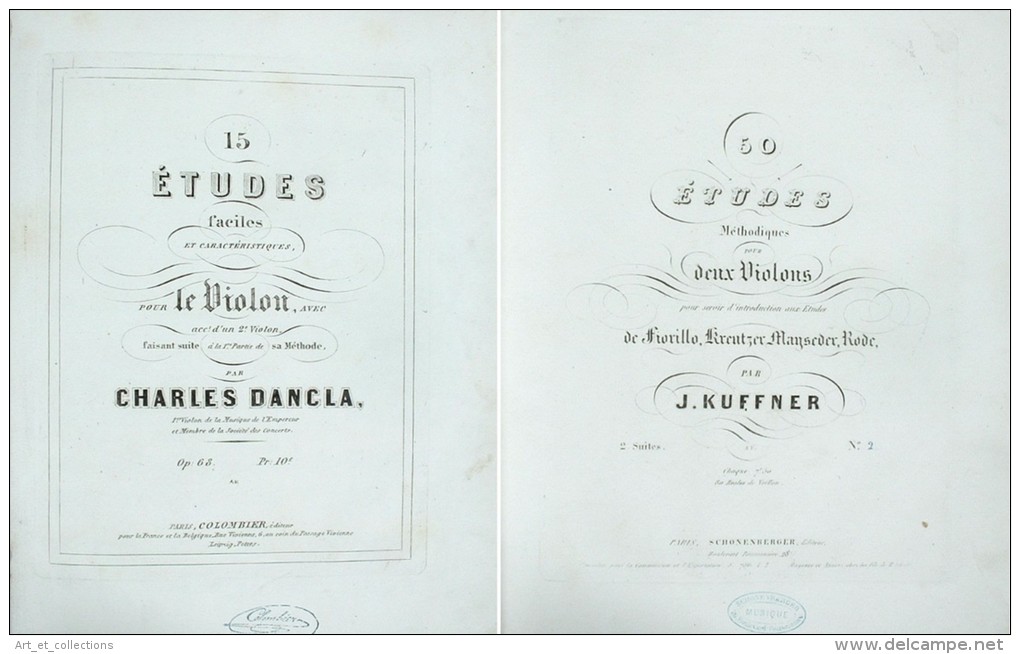 Recueil Relié De 70 études Pour Violon Sur Partitions Gravées / 1ère Moitié Du XIXè - Unterrichtswerke