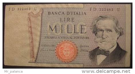 M_p> Repubblica Italiana Banconota 1000 Lire Tipo Giuseppe Verdi II° Tipo  > Ciampi - Stevani 30 05 1981 - 1000 Liras