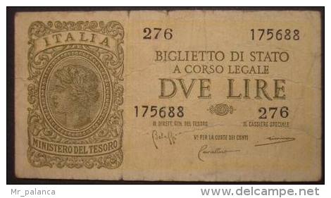 M_p> Regno Vitt Eman III° Banconota 2 Lire Bolaffi - Cavallaro - Giovinco 23 11 1944 - Italië – 2 Lire