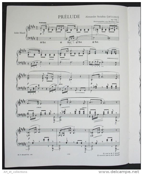 Prélude & Nocturne Pour Piano D’Alexander Scriabin - Instrumento Di Tecla
