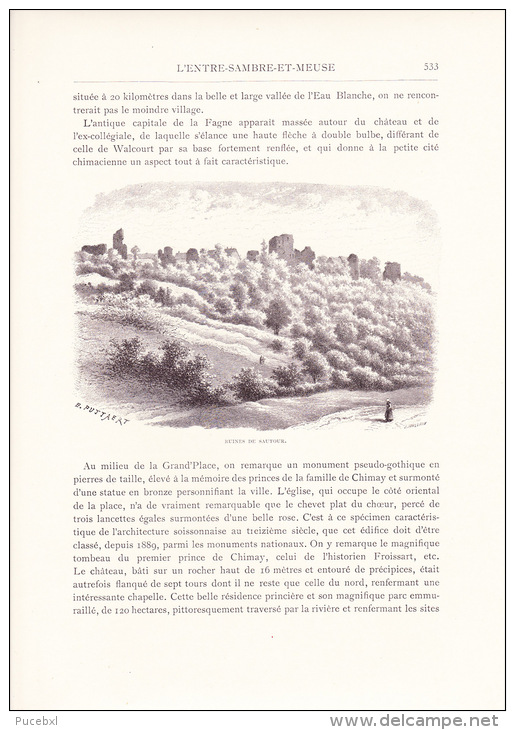 Image Gravure - Ruines De Sautour - Autres & Non Classés