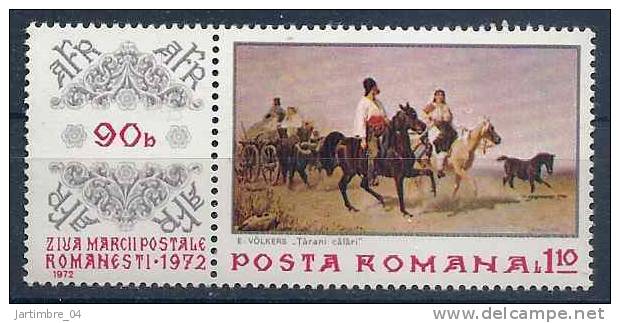 1972 ROUMANIE 2719** Tableau, Chevaux - Unused Stamps