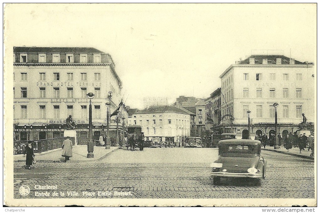 CHARLEROI BELGIQUE  ENTREE DE LA VILLE PLACE EMILE BUISSET AUTOMOBILE - Charleroi