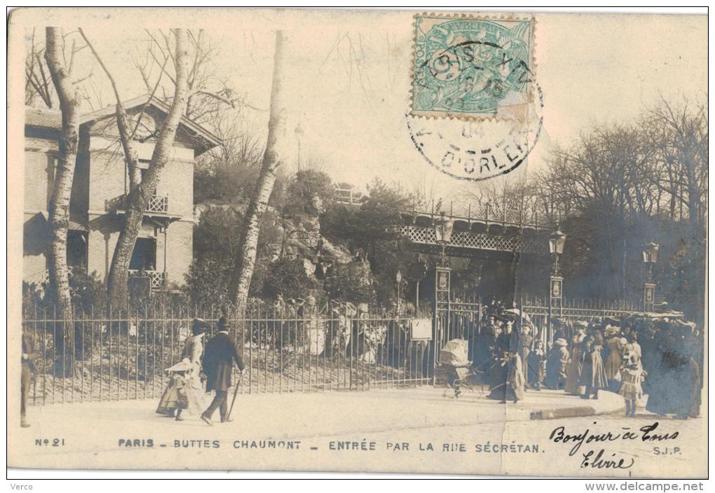 Carte Postale Ancienne De PARIS - BUTTES CHAUMONT - District 19