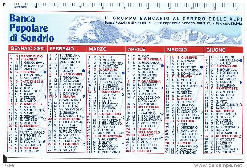 CAL605 - CALENDARIETTO 2000 - BANCA POPOLARE DI SONDRIO - Formato Piccolo : 1991-00