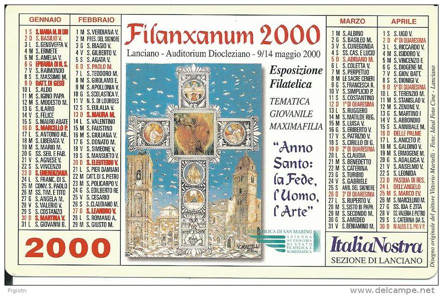 CAL606 - CALENDARIETTO 2000 - FILANXANUM - Formato Piccolo : 1991-00