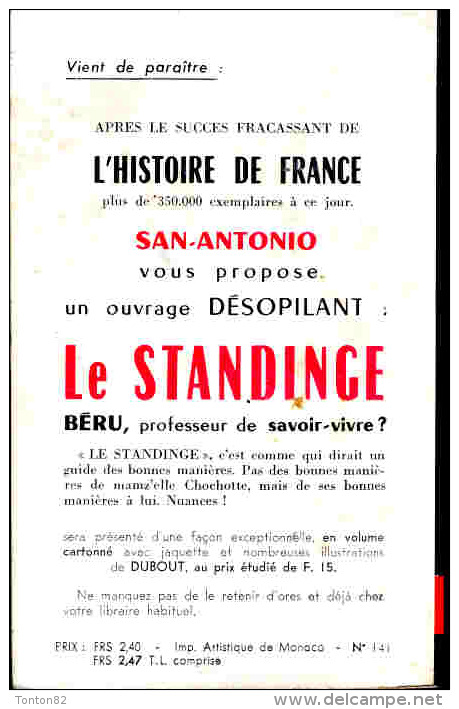 San-Antonio - J'ai Peur Des Mouches - Fleuve Noir N° 141 - ( 1965 ) . - San Antonio