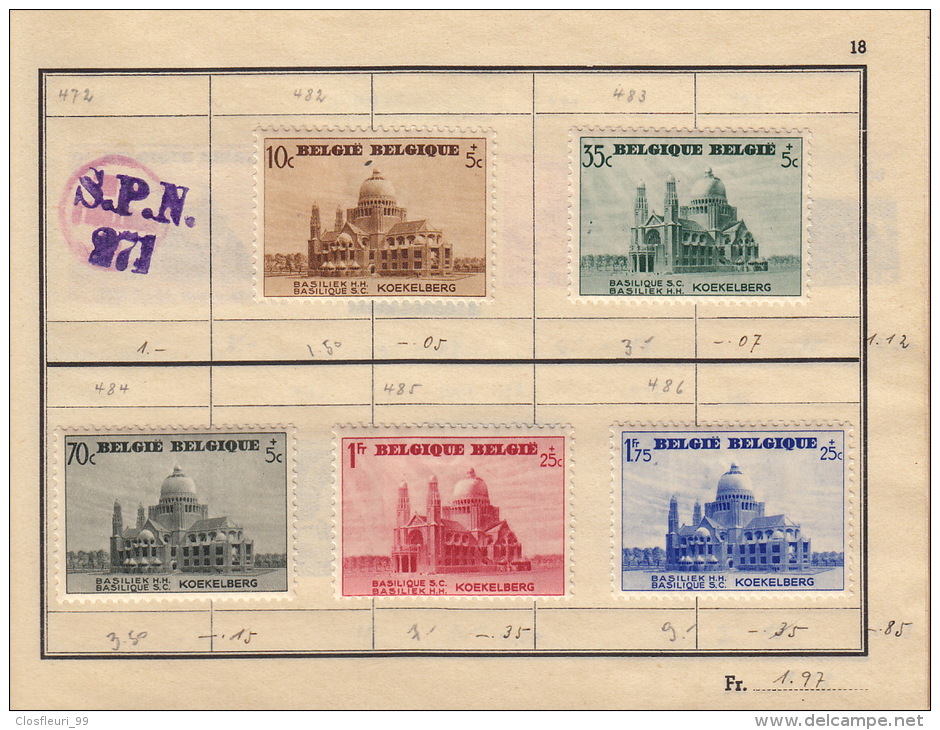 Ancien carnet de circulation de timbres belges * avec charnières. Cote inconnue