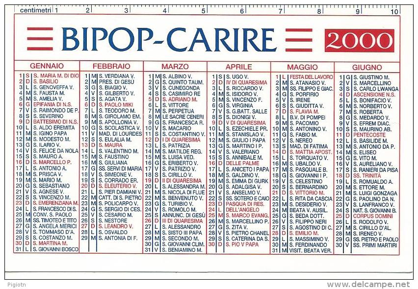 CAL609 - CALENDARIETTO 2000 - BIPOP-CARIRE - Formato Piccolo : 1991-00