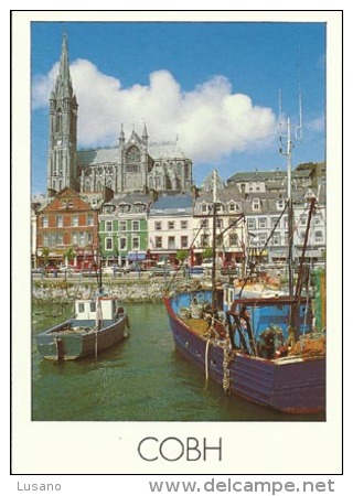 Overlooking The Town Of COBH Into Cork Harbour Is The Imposing Spire Of St Colman's Cathedral - Cork