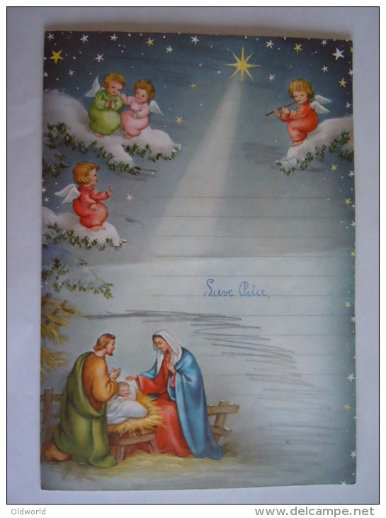 Nieuwjaarsbrief Lettre De Nouvel An Genk 1961 Kerststal Noël Printed In Belgium Coloprint 40285/1 - Andere & Zonder Classificatie