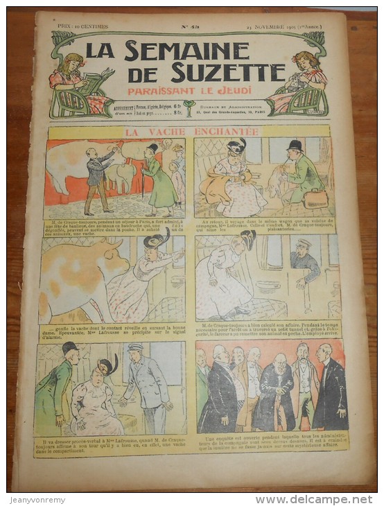 La Semaine De Suzette. N°43. 23 Novembre 1905. La Vache Enchantée. Le Secret De Bécassine. - 1900 - 1949