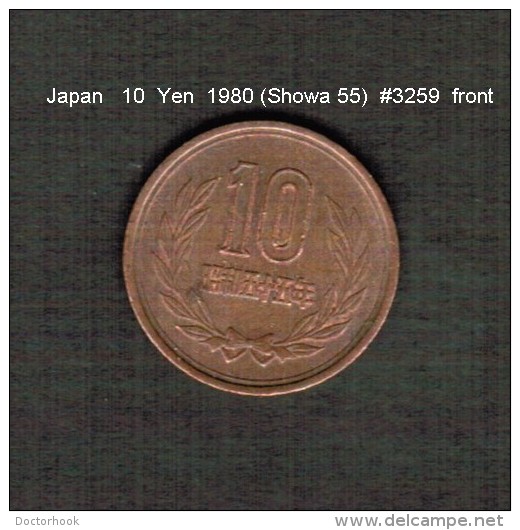 JAPAN    10  YEN  1980  (Hirohito 55---Showa Period)  (Y # 73a) - Japon