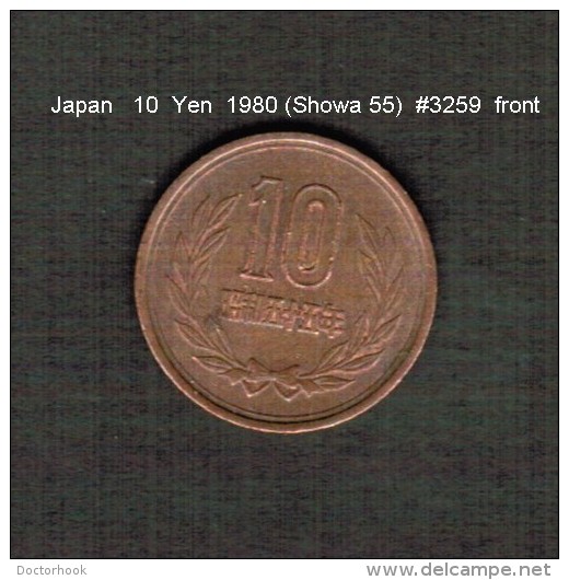 JAPAN    10  YEN  1980  (Hirohito 55---Showa Period)  (Y # 73a) - Japan