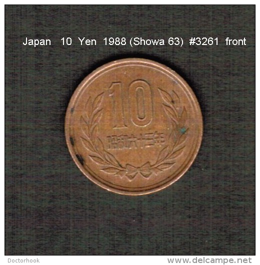 JAPAN    10  YEN  1988  (Hirohito 63---Showa Period)  (Y # 73a) - Japan