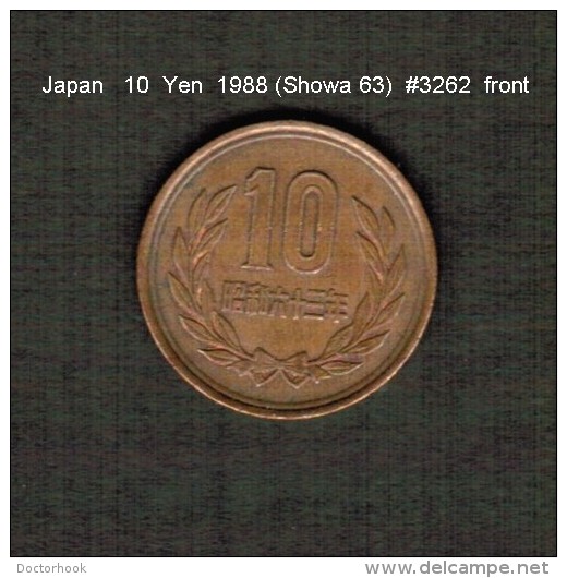 JAPAN    10  YEN  1988  (Hirohito 63---Showa Period)  (Y # 73a) - Japon