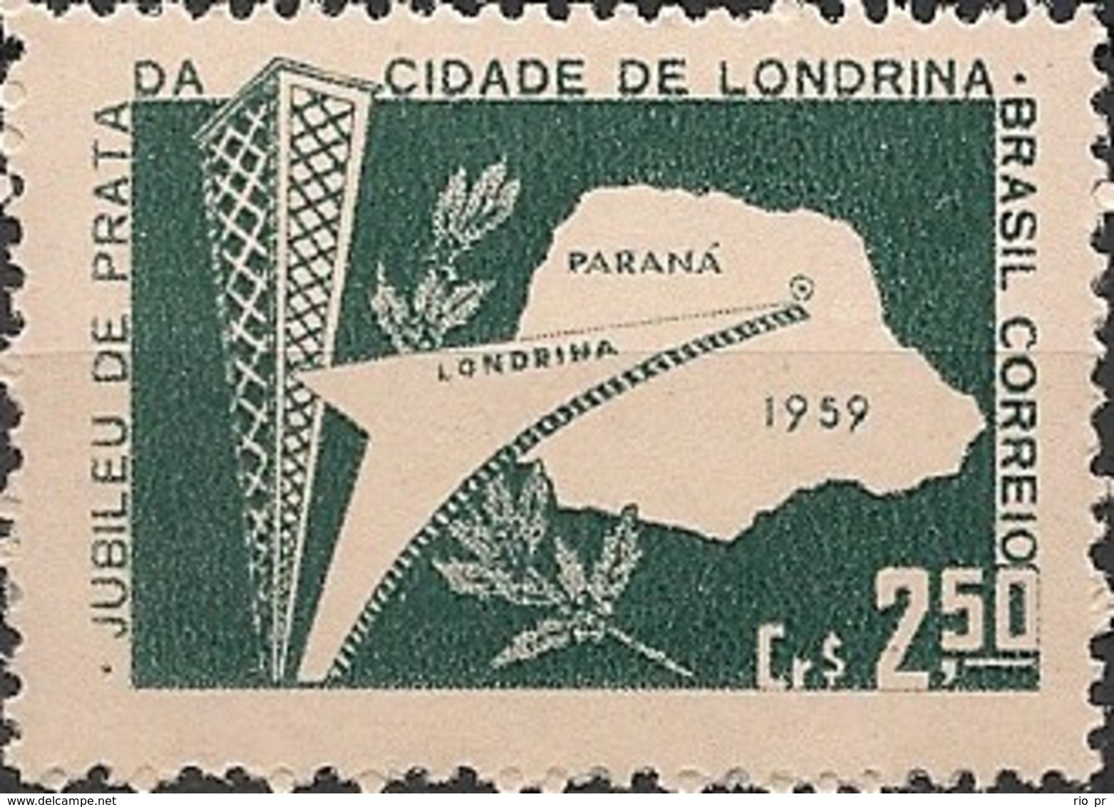 BRAZIL - FOUNDING OF LONDRINA, PARANÁ, 25th ANNIVERSARY 1959 - MNH - Neufs