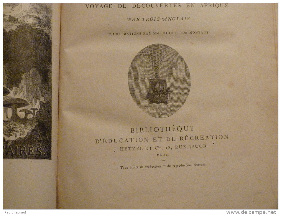 JULES VERNE  HETZEL  VOLUME TRIPLE :  CINQ SEMAINES EN BALLON. VOYAGE AU CENTRE DE LA TERRE.DE LA TERRE A LA LUNE - 1801-1900