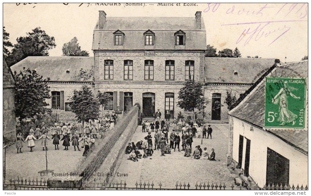 CPA NAOURS (80) Mairie Et Ecole Ttb - Naours