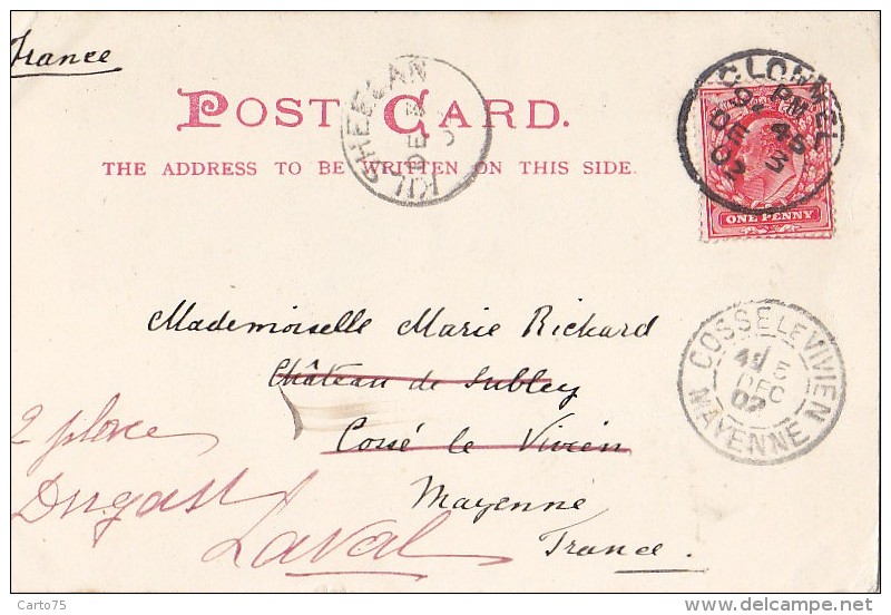 Irlande -  Rock Of Cashel - Précurseur - Postmark 1902 Kil Sheelan Clonmel - Cossé Le Vivien - Tipperary